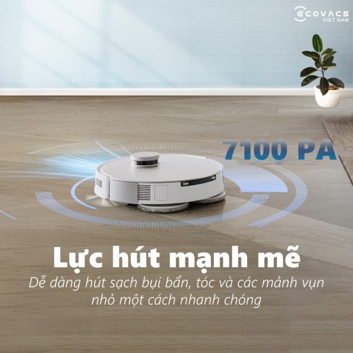 Lực hút mạnh mẽ 7100Pa của Ecovacs T20e Omni