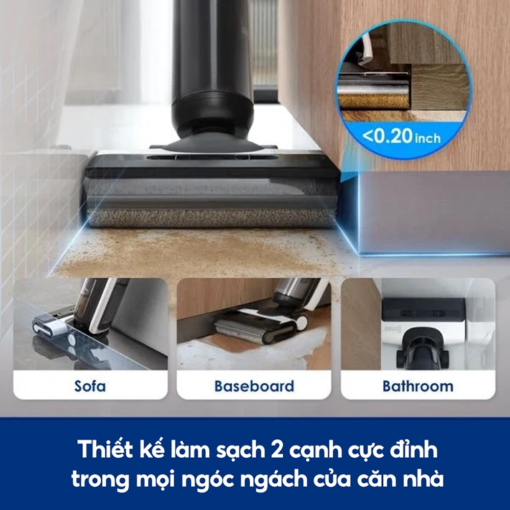 Máy hút bụi lau nhà Tineco Floor One S6 làm sạch 2 cạnh